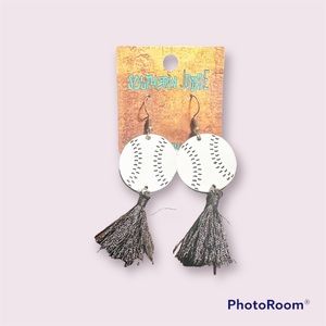 Southern Junkie Baseball With Tassels earrings NWT